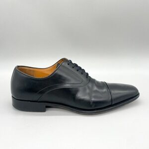 Magnanni Mens 10M Vista Cap Toe Oxford Black Leather Dress Shoes Derby Office